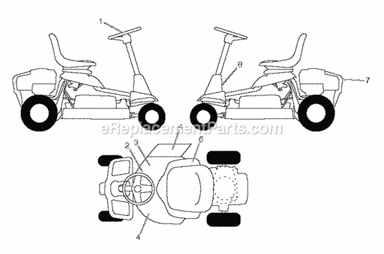 Decals Diagram and Parts List for WE261 2011-08 - 96024000103 Weed Eater Lawn Tractor